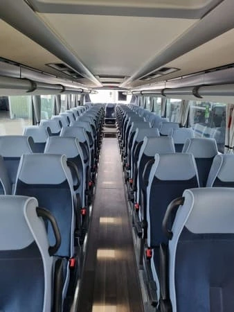 63 seater Standard Coach A Standard coach is less comfortable than a Tourisme Coach. Usually seats are not reclining seats and it has no toilets