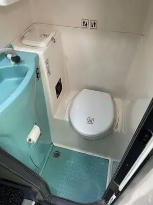 Toilets in a coach Toilets in a coach